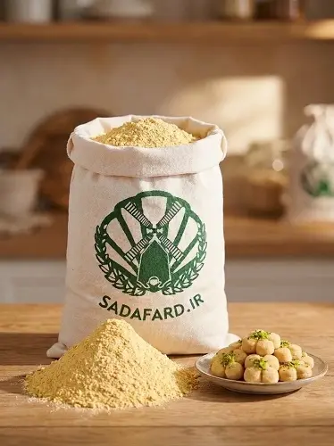 خرید آرد نخودچی تک آتیشه صدف آرد