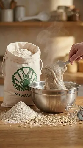 پخت نان جو ۱۰۰ درصد با آرد صدف آرد